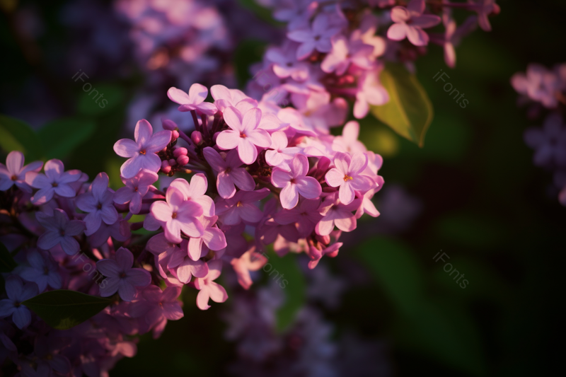 绿叶上的一簇粉色丁香花,高清,摄影图,摄影图片,图片大全,摄影图免费下载